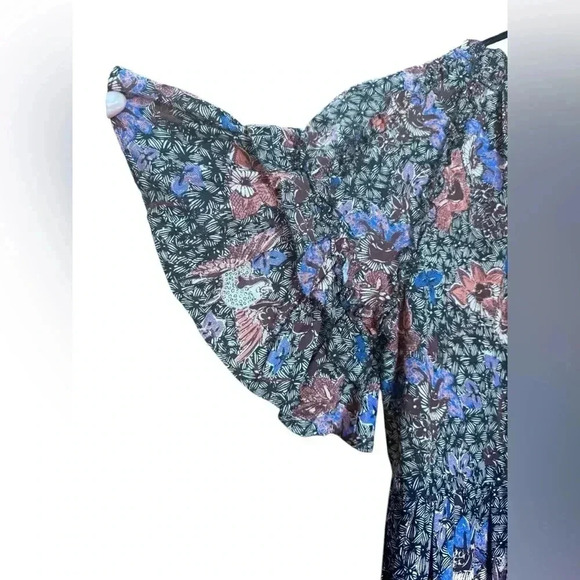 Ulla Johnson Delia Dress Jet Mock Neck Printed Midi Size 4 - Picture 12 of 16